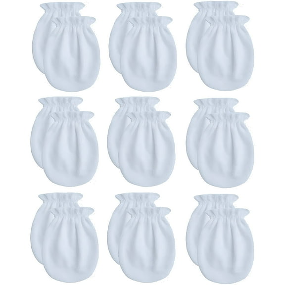 TELOLY Newborn Cotton Gloves No Scratch Mittens For 0-6 Months Boys Girls (9-pairs/White)
