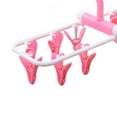 thumbnail image 2 of keepw 12 Clip olding Drying Rack Underwear Socks Clip Multi-functional Clothes Rack Hot Sale High Quality Folding Plastic Clothing candy pink 1Set, 2 of 4