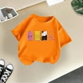 thumbnail image 5 of Toddler Girl Shirts Kid Cute Graphic Round Neck Short Sleeve Summer Top Casual Shirt Girls' Tops, Tees Orange 3 Years-4 Years, 5 of 5