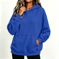 thumbnail image 6 of SYwaren Women's Casual Hoodies Solid Color Long Sleeve Button Pocket Oversized Loose Pullover Sweatshirt, 6 of 8