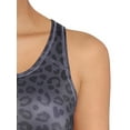 thumbnail image 4 of Avia Pullover Racerback Striped Sports Bra for Women, Medium Impct, Black Leopard Print, Size L, 4 of 5