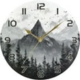 thumbnail image 5 of Mountain Painting Wall Clock Round Vintage Silent Non Ticking Battery Operated Accurate Arabic Numerals Design for Home Kitchen Living Room Bedroom 10 Inch Home Decor, 5 of 6