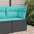 thumbnail image 1 of vidaXL Garden Sofa Corner with Cushions Black Poly Rattan, 1 of 5