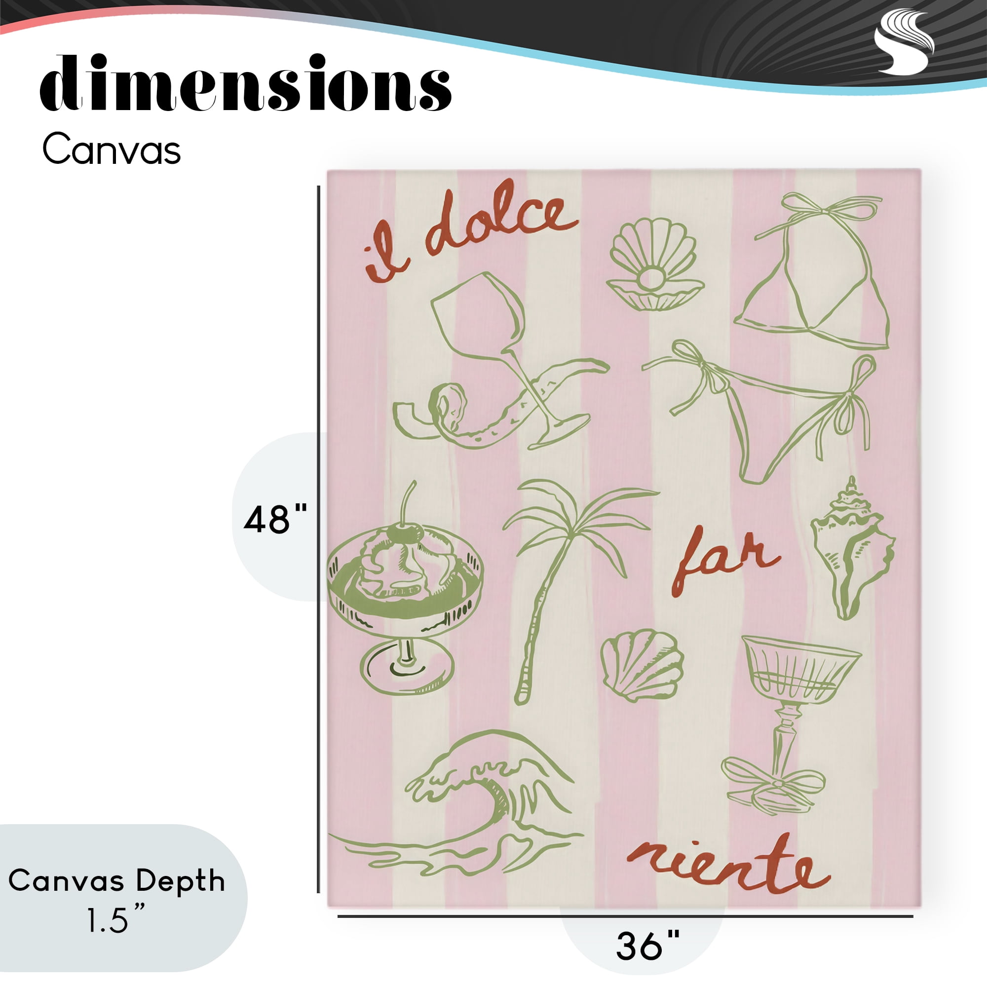 Stupell Industries Il Dolce Far Niente Beach Saying Canvas Wall Art, design by The Prints Vibe