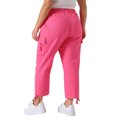 thumbnail image 3 of Agnes Orinda Women's Plus Size Pant Drawstring Elastic Waist Cargo Pants with Pockets 1X Hot Pink, 3 of 6