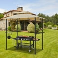 thumbnail image 2 of AECOJOY 8' x 5' Outdoor Grill Gazebo with Vented Top, Double Tier BBQ Canopy Gazebo-Beige, 5 inch, 2 of 8