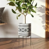 Aspire Home Accents Mateo Modern Ceramic Planter, Black & White