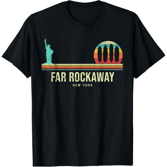 Far Rockaway Surf - Queens New York Vintage T-ShirtMen and women, White Black T-shirt, size: Extra large S-565XL