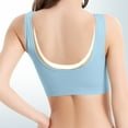 thumbnail image 5 of Bigersell Women Sports Bra No Padding - Seamless Back-Smoothing Pullover Yoga Bra No Underwire Front Ruched Wireless Bralette Light Blue S, 5 of 6