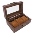 thumbnail image 3 of Watch Box Organizer, Wooden Watch Box Beautiful Right Size 3 Slots  For Watches, 3 of 8