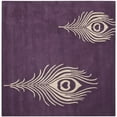 thumbnail image 6 of SAFAVIEH Soho Jarvis Peacock Feather Wool Area Rug, Purple/Ivory, 2' x 3', 6 of 10
