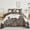 Brown, variant on URBONUR 3 Pcs Brown King Size Comforter Set, Floral Botanical Bedding Comforter Set, White Flowers Butterfly Printed Bed Sets for Women Men
