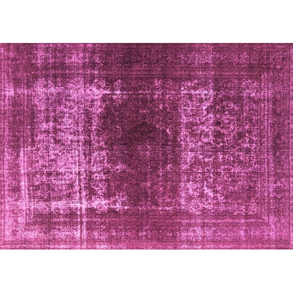 Ahgly Company Indoor Rectangle Oriental Pink Industrial Area Rugs, 8' x 12'