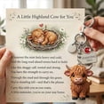 thumbnail image 1 of CaiYueKe Highland Cow Keychain Zodiac Month Keychain Animal Themed Keychain Inspirational Gift for Quiet Strength Reminder Daily Motivational Keychain for Men Women Birthday Gift Friendship Gift, 1 of 9