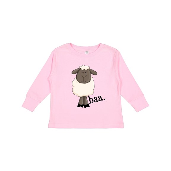 Inktastic Baa. Cute Sheep Design Boys or Girls Long Sleeve Toddler T-Shirt