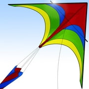 Easy to Fly Large Nylon Delta Kite 32 x 62 Inch Pocket Bucket Tail Includes String and Handle