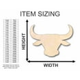 thumbnail image 2 of Unfinished Wood Bull Head Logo Shape - Animal - Sports - Craft - up to 46" DIY 46" / 1/2", 2 of 3