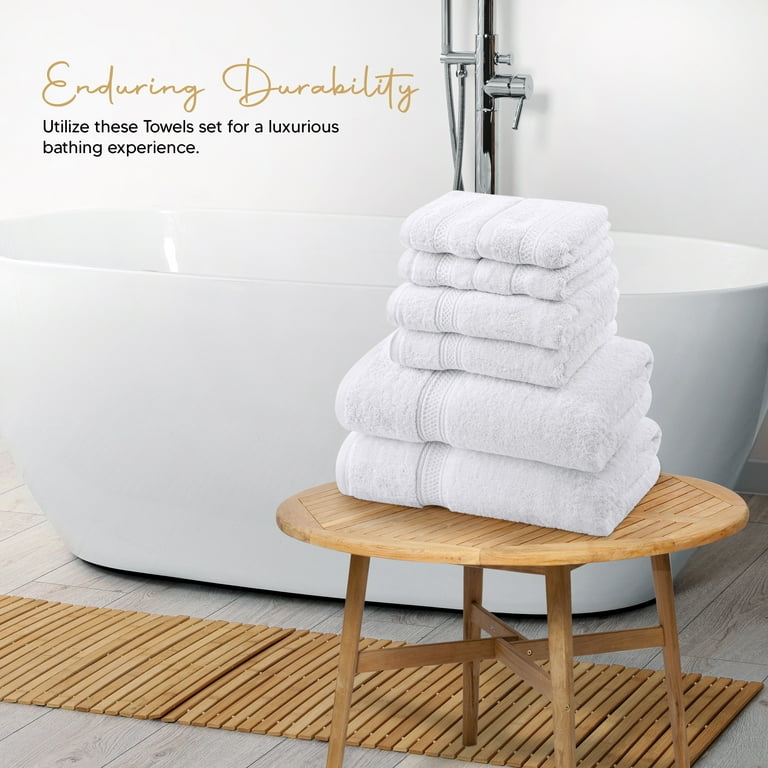 Utopia Towels 8 Piece Premium Towel Set 2 Bath Towels 2 Hand Towels and 4 Wash Cloths 610 GSM 100 Ring Spun Cotton Highly Absorbent Towels for