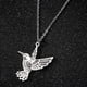 thumbnail image 1 of Cadena para clavícula con colgante de colibrí de acero inoxidable para mujer, collar corto con pájaro y golondrina, 1 of 6