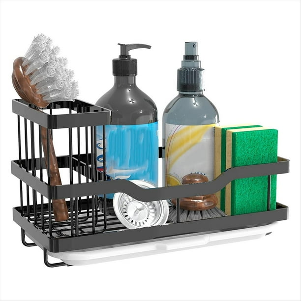 Portaesponjas Multifuncional - Organizador para de Cocina con Portaescobillas Desmontable, Acero Inoxidable 304