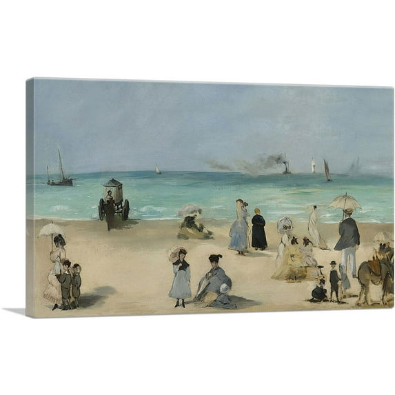 ARTCANVAS On the Beach 1868 Canvas Art Print by Edouard Manet - Size: 60" x 40" (1.50" Deep) (3-Piece)