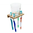 thumbnail image 5 of Traditional Solid Teak Wall Mount Glass and Toothbrush Holder, 5 of 6