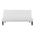 White Convertible Futon Sofa, Modern Reclining Black Sleeper Sofa, Tufted Faux Leather Futon