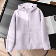 thumbnail image 2 of Veste pour Femmes, Veste en Molleton Décontractée à Manches Longues avec Capuchon et Fermeture Éclair, Veste en Molleton pour Femmes, 2 of 9