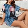 thumbnail image 4 of Balery Dog in Hairdresser Conjunto de Pijama para Mujer con Estampado, Dos Piezas de Manga Corta y Shorts, Ropa de Dormir Suave con Cuello Redondo y Bolsillos-XX-Large, 4 of 6
