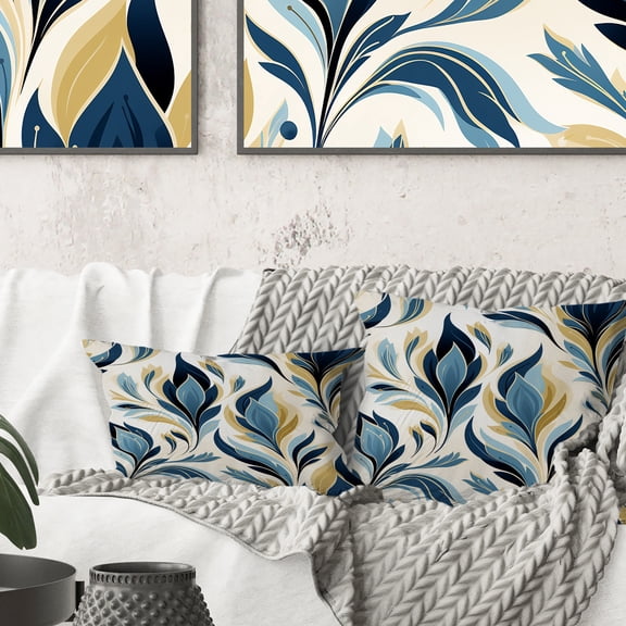 Designart "Nordic Ikat Harmony" Ikat Printed Throw Pillow