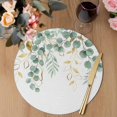 thumbnail image 3 of Sage Green Eucalyptus Leaves Round 13 Inch Placemats Set of 6, Spring Summer Country Plants HeatResistant Non Slip Place Mats for Dining Table, Wipeable Braided Kitchen Table Mats for Housewarming, 3 of 9
