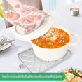 thumbnail image 4 of 2-Pack Pot Holders Heat Resistant Kitchen Oven Mitts 7x9.8in for Oven, Microwave & BBQ Pastel Pink Pumpkins, 4 of 7