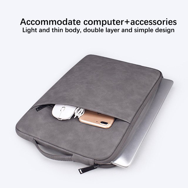 Langgg Laptop Bag Large Protection Notebook Computer Sleeve Handbags Briefcase Bags Women Men Office Business Working Grey 13.3 Inch