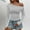 #0354-Gray, variant on Ounisa Women's One off Shoulder Tops Dressy Long Sleeve Asymmetrical Slim Fit Going Out Fall Blouse Ruched Shirts
