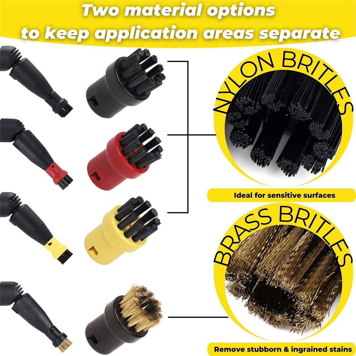 今だけの限定セール Steam Brush, Wire Brass + Nylon 24Pcs Cleaning for Nozzles FloorCare