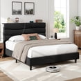 thumbnail image 6 of EnHomee Upholstered Bed Frame with Adjustable Headboard Full Size Bed Frame with Charge Station & Storage, Black, No Box Spring Needed, Noise Free, 6 of 8