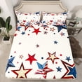 thumbnail image 3 of Homewish American Flag Stars Twin Sheet Sets for Teen, Vintage Style Twin Fitted Sheet, Dreamy Cartoon Theme Flat Sheet, Breathable Home Decor, 3-Piece, 3 of 8