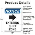 thumbnail image 2 of (2 Pack) Entering Quiet Zone OSHA Notice Sign 18 Inch X 24 Inch Indoor / Outdoor Rust-Free Aluminum Metal Signs for Workplace, Workshop, and Construction Site, Made in the USA, 2 of 8