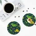 thumbnail image 5 of Bingfone Vintage Dinosaurs And Flowers Leather Drinks Coasters With Set Of 6,Suitable For Home Kitchen,Coffee Cup Coasters Home Gift, 5 of 9