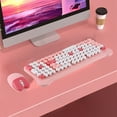 thumbnail image 6 of 2024 Colourful Retro Round Cap Wireless Keyboard And Mouse Set Desktop PC Laptop Universal Wireless Keyboard Smart Power Saving, 6 of 7