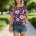 thumbnail image 5 of KDDYLITQ 250 Years Of Shirt Womens 250th Anniversary Printed Crew Neck Red White Blue Blousees Flag Short Sleeve Summer Clothes Independence Comfy Tops Royal Blue 2XL, 5 of 5