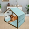 thumbnail image 2 of Pale Blue Pet House, Classic Polka Dots Vintage Design Cottage Country Art Print, Outdoor & Indoor Portable Dog Kennel with Pillow and Cover, 5 Sizes, Pale Blue White, by Ambesonne, 2 of 4