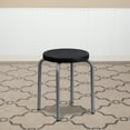 thumbnail image 3 of Flash Furniture Remington Stackable Stool with Black Seat and Silver Powder Coated Frame, 3 of 8