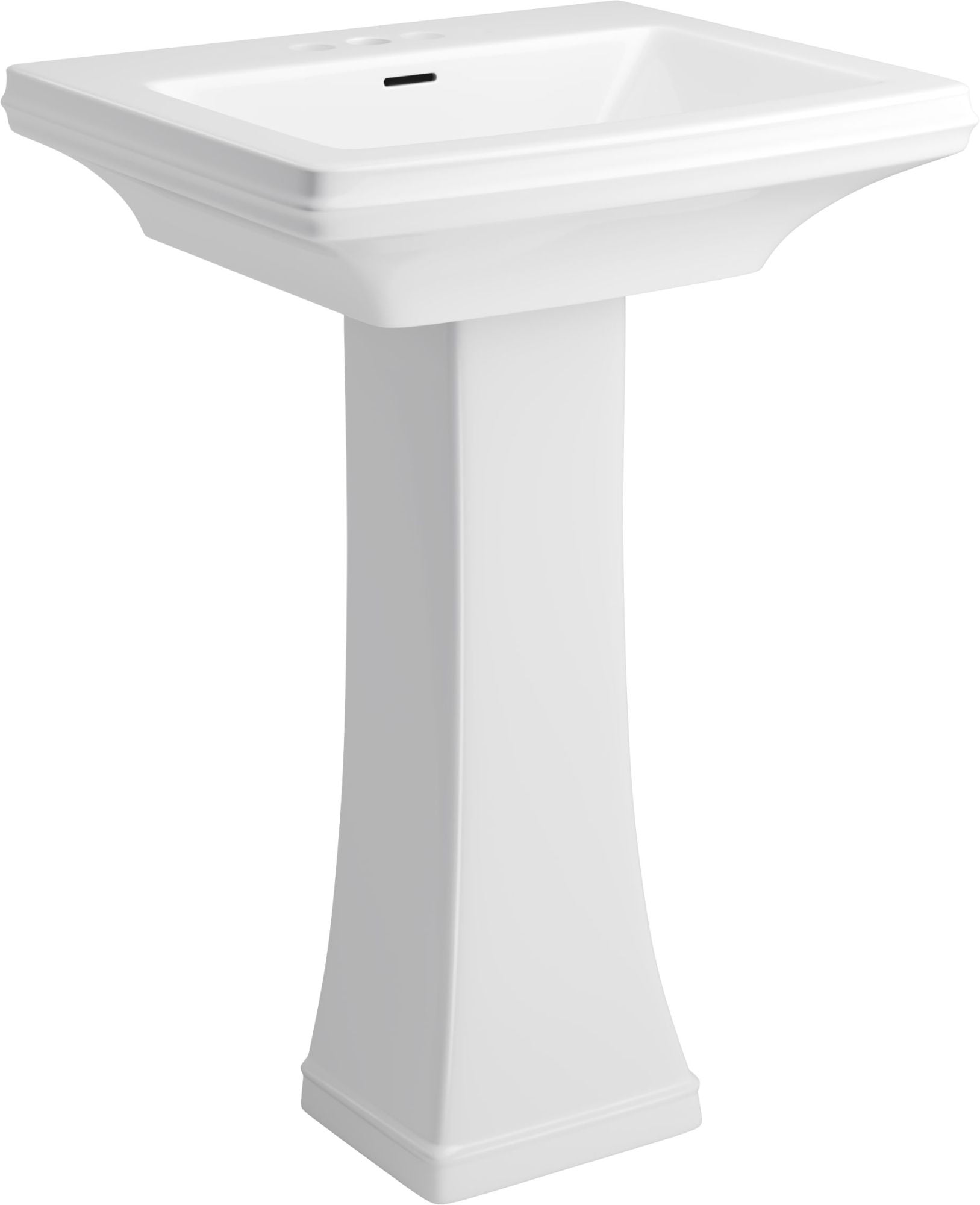 Proflo PF1174WH Holyoke 24-1/2" Rectangular Fireclay Pedestal Bathroom Sink - White