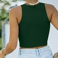 thumbnail image 3 of BLVB Crop Tops for Women Sleeveless Solid Color Slim Fit Workout Tank Tops Blouses Summer Crewneck Shirts Crop Vest, 3 of 6
