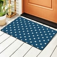 thumbnail image 1 of Polka Dots Teal White Spots Rugs Doormat, Non-Slip Machine Washable Carpets Floor Door Mat , 36" x 24", 1 of 7