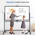 thumbnail image 5 of DOLLAR BOSS Rolling Whiteboard on Wheels 72"x40" Double-Sided Dry Erase Board with Stand Big White Board with Stand Large Whiteboard Portable Magnetic Mobile White Board, Black, 5 of 9