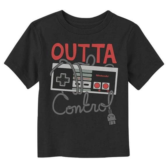 Toddler's Nintendo Outta Control NES Controller Graphic Tee Black 4T