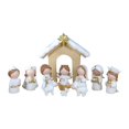 thumbnail image 2 of 12 Pieces Nativity Scene Figurine Ornament Set Resin Construction Christmas Indoor Religious Decor, 2 of 9