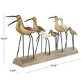 thumbnail image 3 of 37" x 18" Brown Wood Bird Sculpture with Red Accents and Log Base, by DecMode, 3 of 13